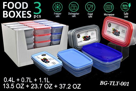 Hermarico plastico rectangular 3pcs