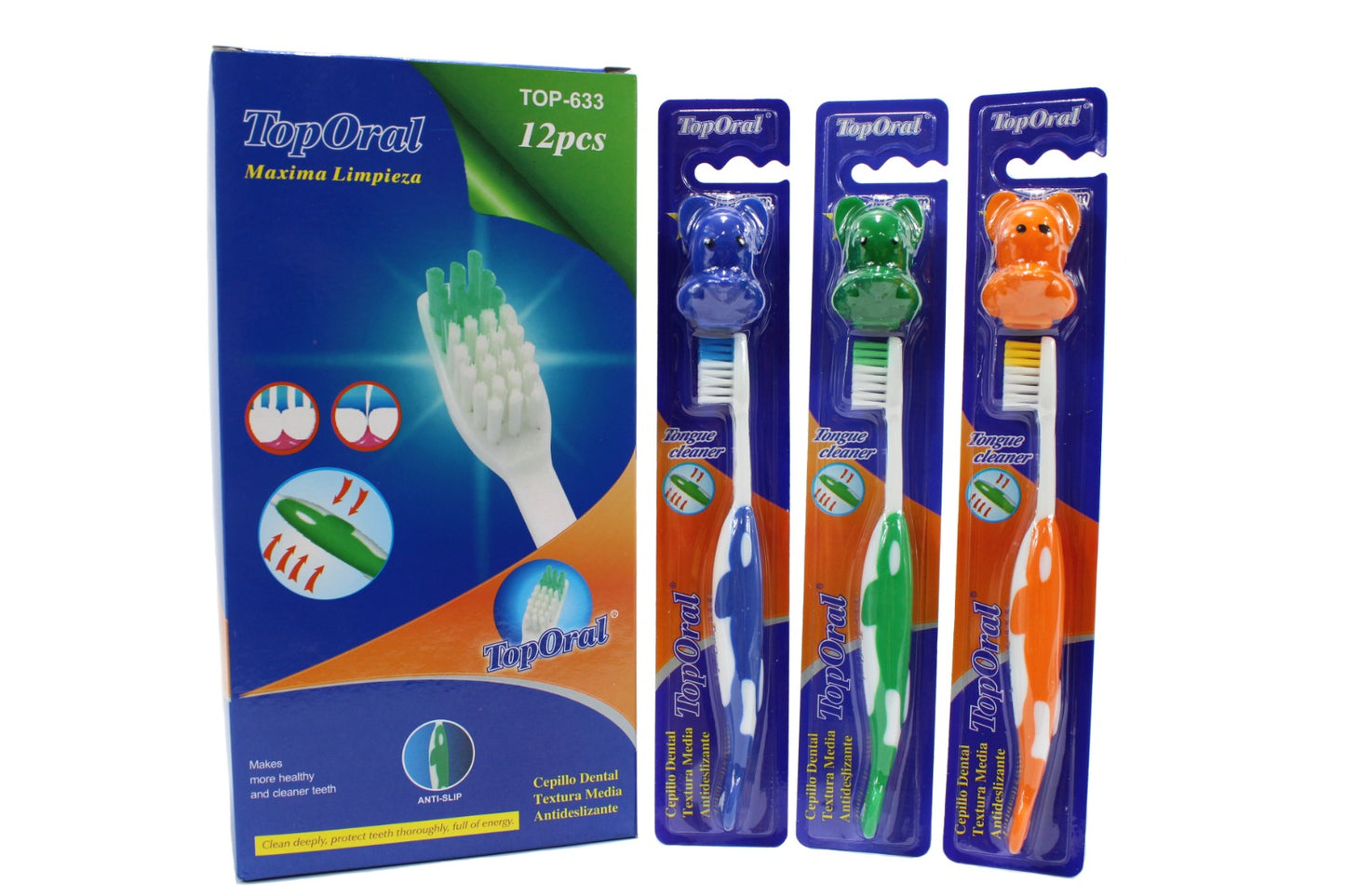 CEPILLO DE DIENTES CON PROTECTOR, NIÑOS, DOCENA