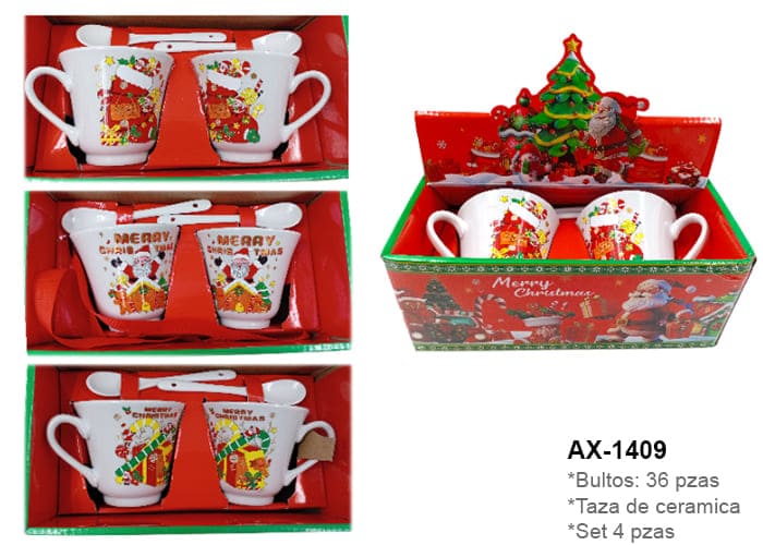 SET TAZA NAVIDEÑA 4PZS