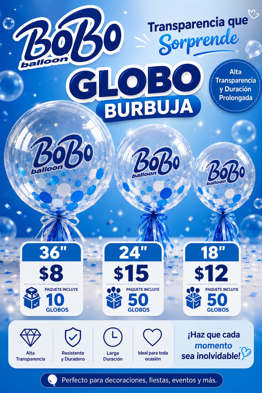 Globo burbuja 36" x10
