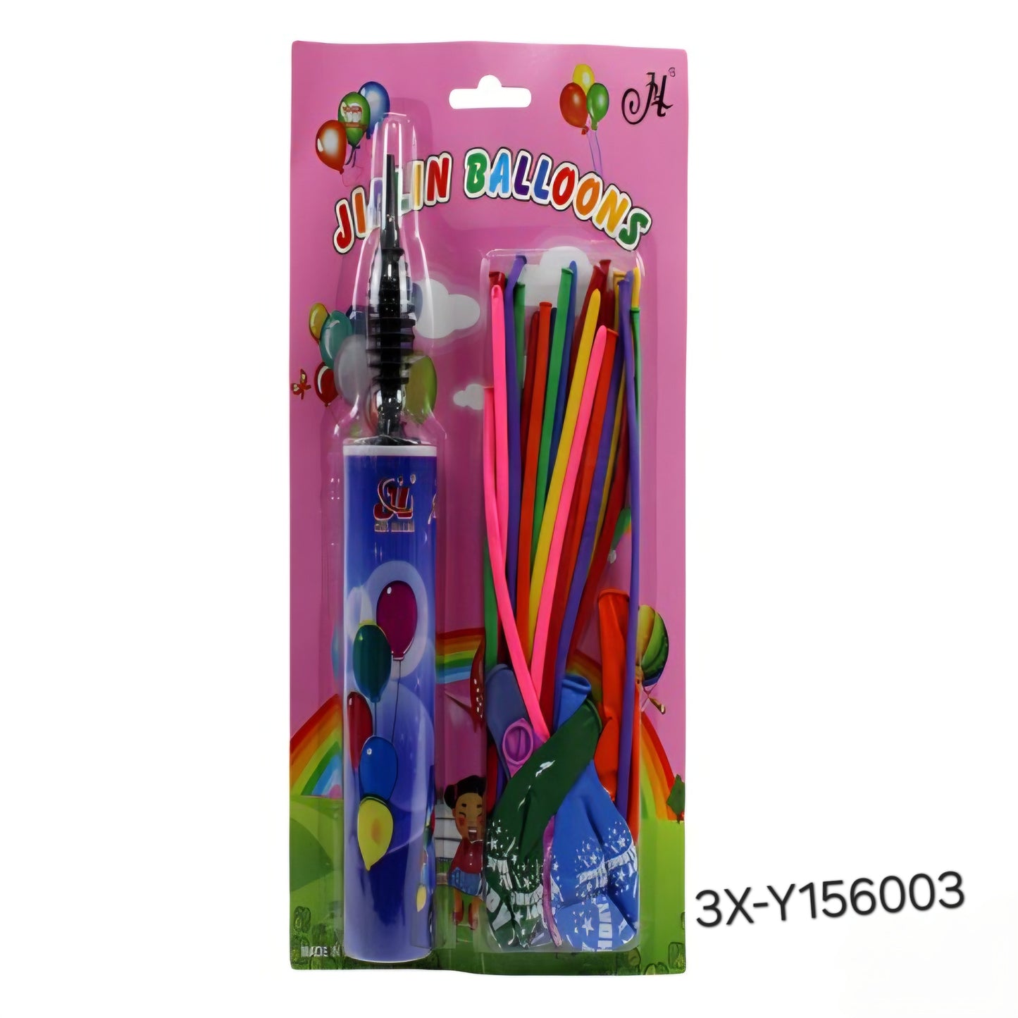 Set bomba y globos en blister