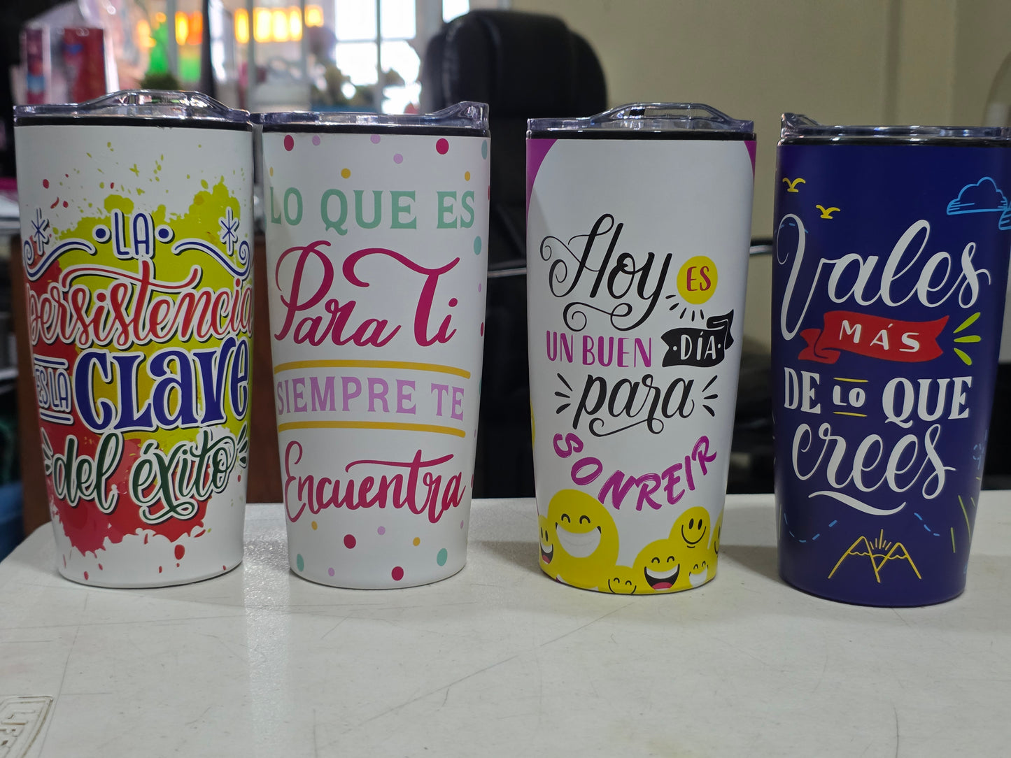 Vasos plasticos con dedicatoria
