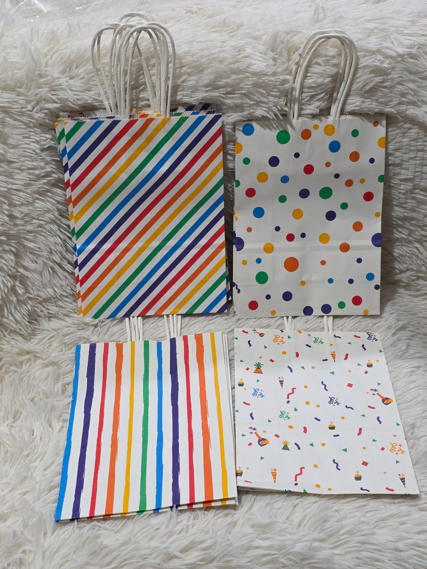 Bolsa de regalo papel blanca y colores