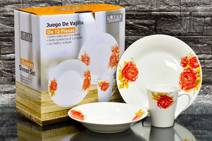 VAJILLA DE PORCELANA 12PCS