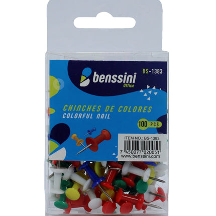 CHINCHE PLASTICO DE COLORES X100