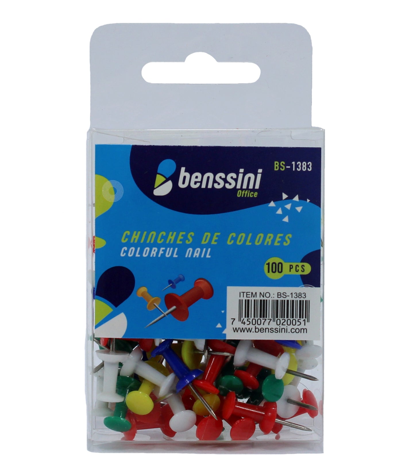 CHINCHE PLASTICO DE COLORES X100