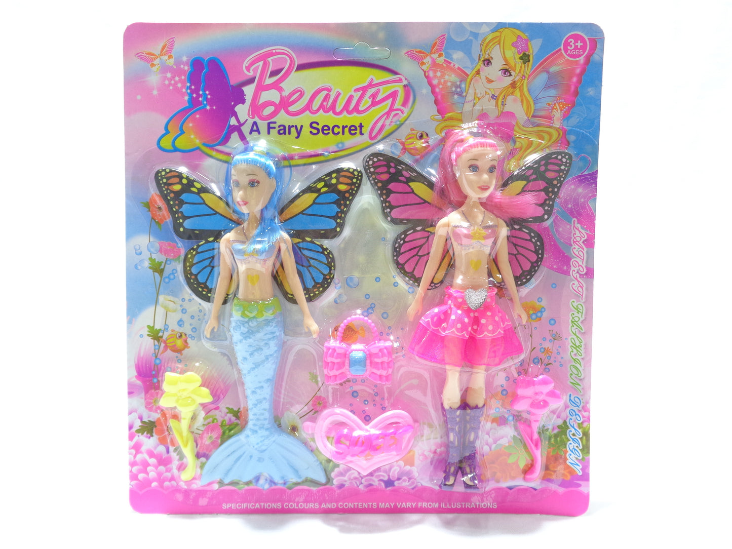 SET DE MUÑECA CON ALAS Y SIRENA