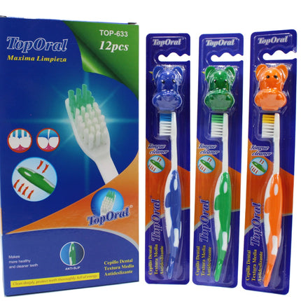 CEPILLO DE DIENTES CON PROTECTOR, NIÑOS, DOCENA