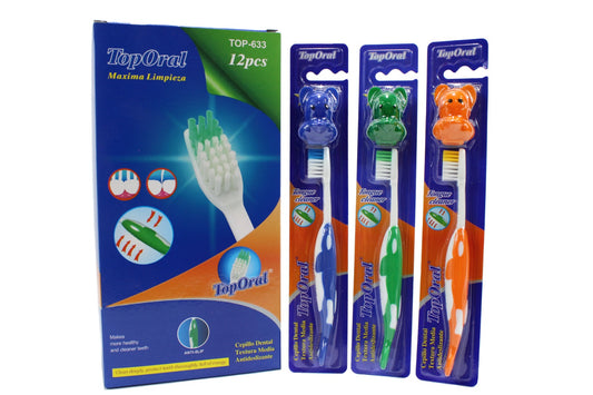 CEPILLO DE DIENTES CON PROTECTOR, NIÑOS, DOCENA