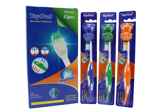 CEPILLO DE DIENTES CON PROTECTOR, NIÑOS, DOCENA