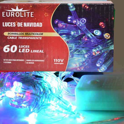 61TM LUZ 60L C. TRANSPARENTE LUZ MULTICOLOR