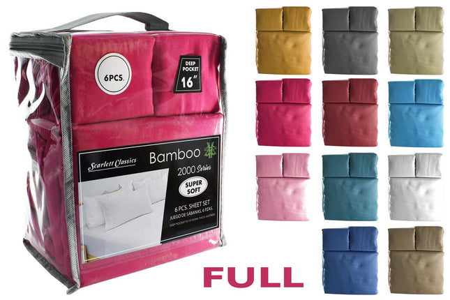 JUEGO DE SABANAS C/FUNDAS FULL 6PCS