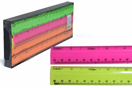 REGLA 30CM PLASTICA TRANSPARENTE CAJA