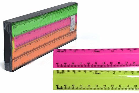 REGLA 30CM PLASTICA TRANSPARENTE CAJA