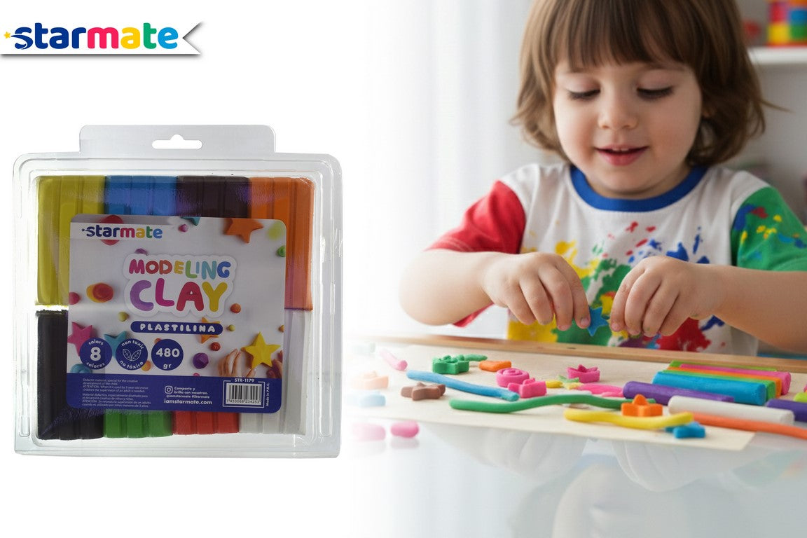 PLASTILINA 8 COLORES 480mg 1179