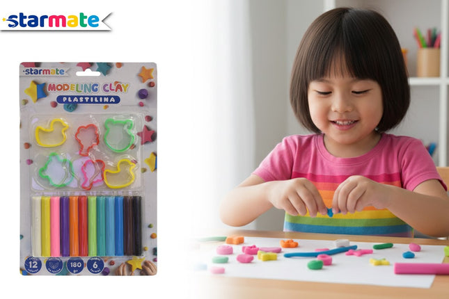 PLASTILINA 12 COLORES 180gr