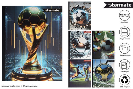 37 CUADERNO COPA Y PELOTA 19*24cm
