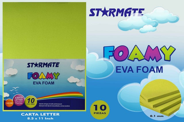 Foamy liso colores tamaño carta x10
