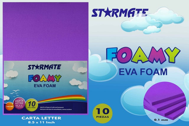 Foamy liso colores tamaño carta x10