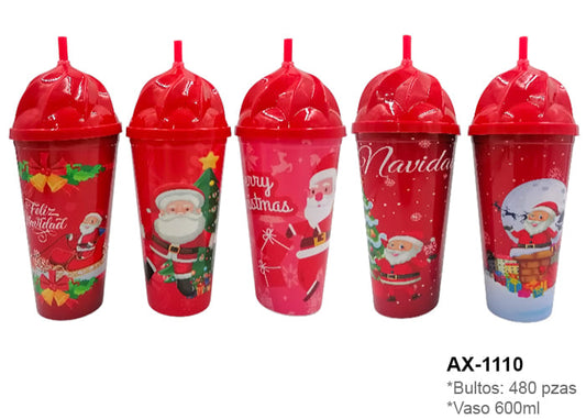 VASO NAVIDEÑO CON TAPA DOCENA
