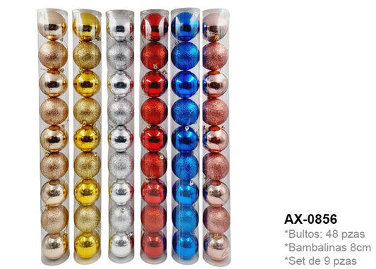 0856 ESFERA NAVIDEÑA X9 8cm