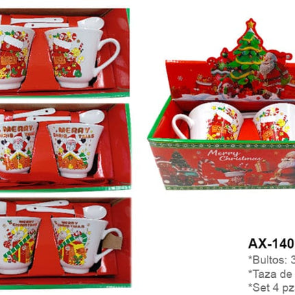SET TAZA NAVIDEÑA 4PZS