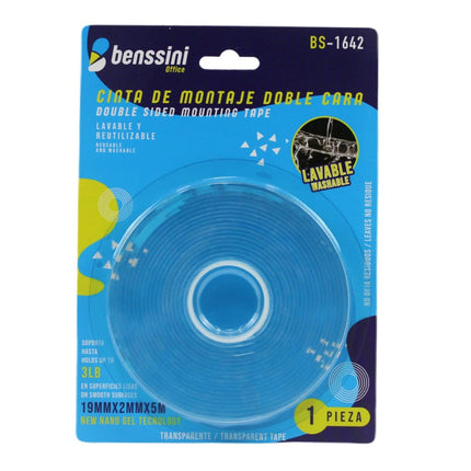 1642 cinta doble cara transparente 5mts