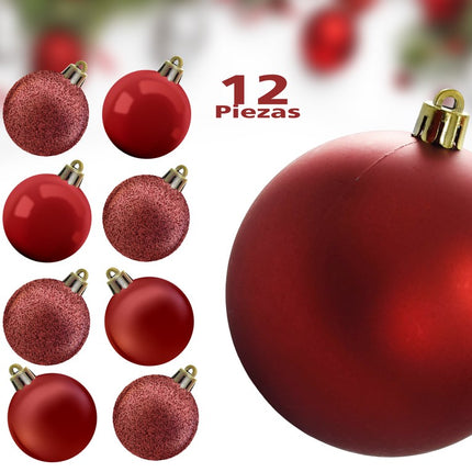 411 ESFERA NAVIDEÑA ROJA X12  5cm