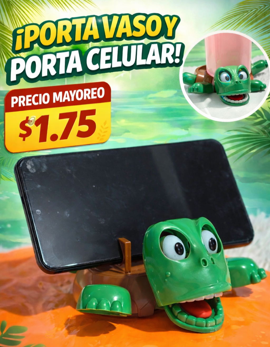 Tortuga porta vaso y celular