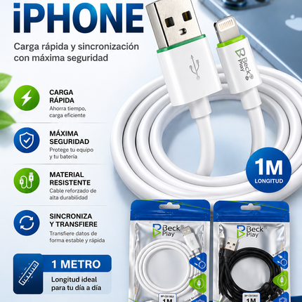 Cable USB IPhone 1mts