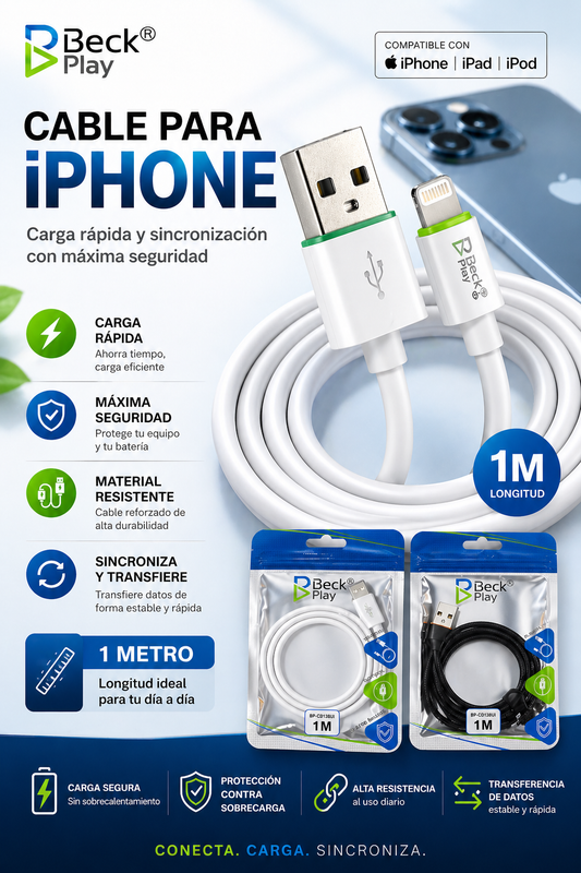 Cable USB IPhone 1mts