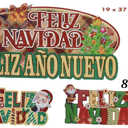 Rotulo feliz navidad 19x37cm