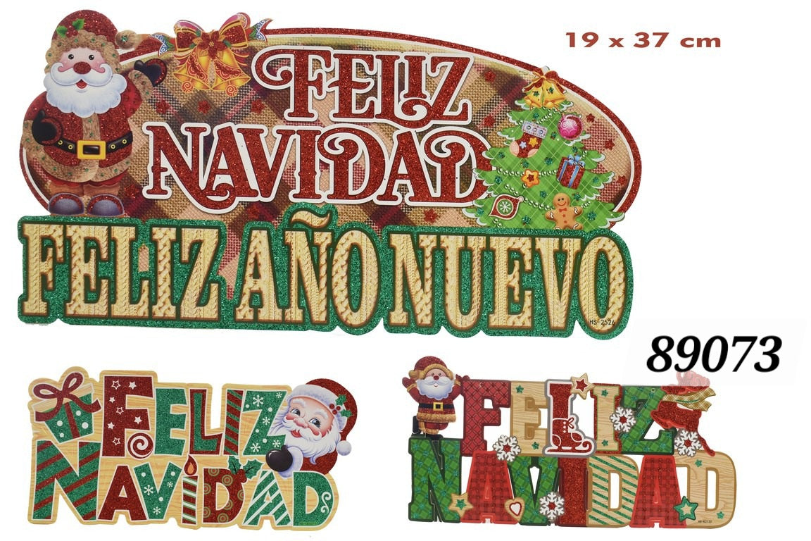 Rotulo feliz navidad 19x37cm