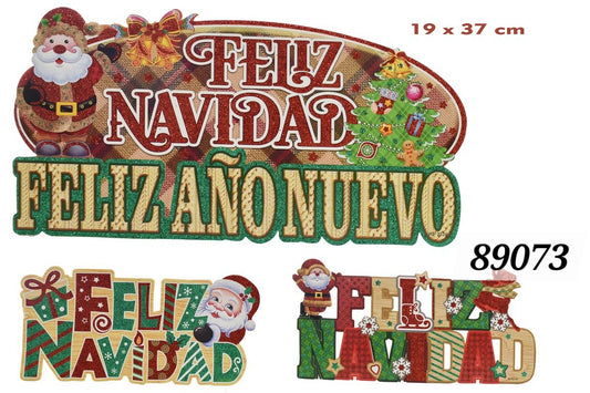 Rotulo feliz navidad 19x37cm