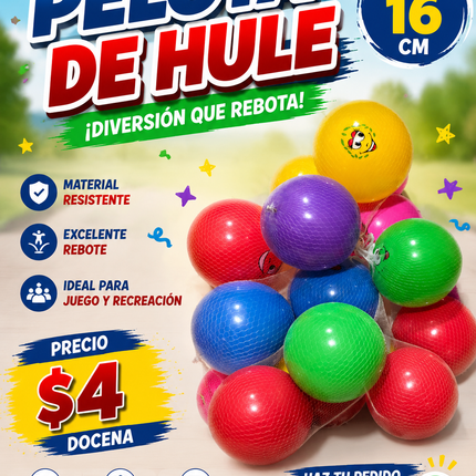 Pelota de hule carita docena